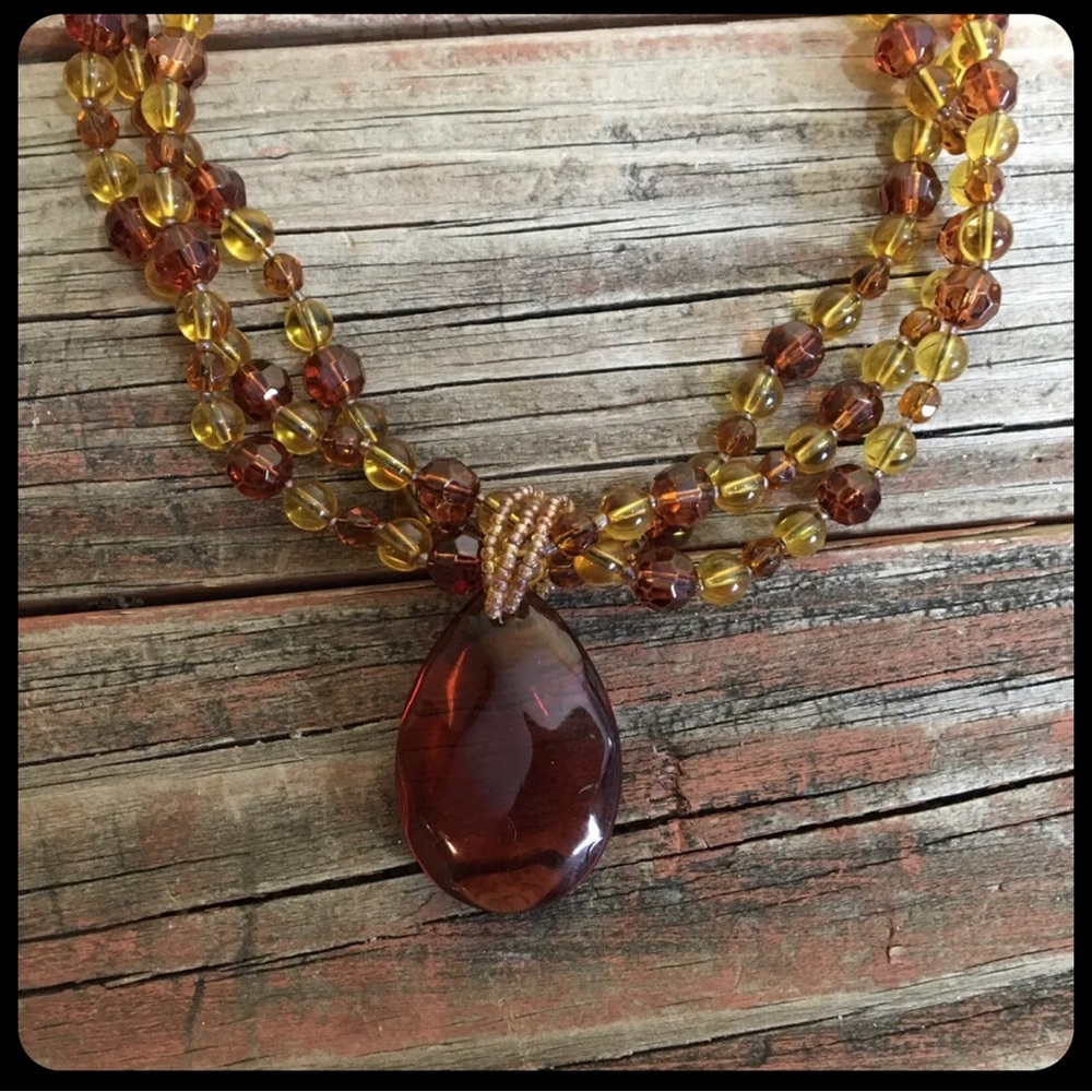 Amber Beaded Necklace